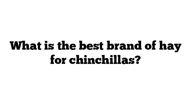 What is the best brand of hay for chinchillas?